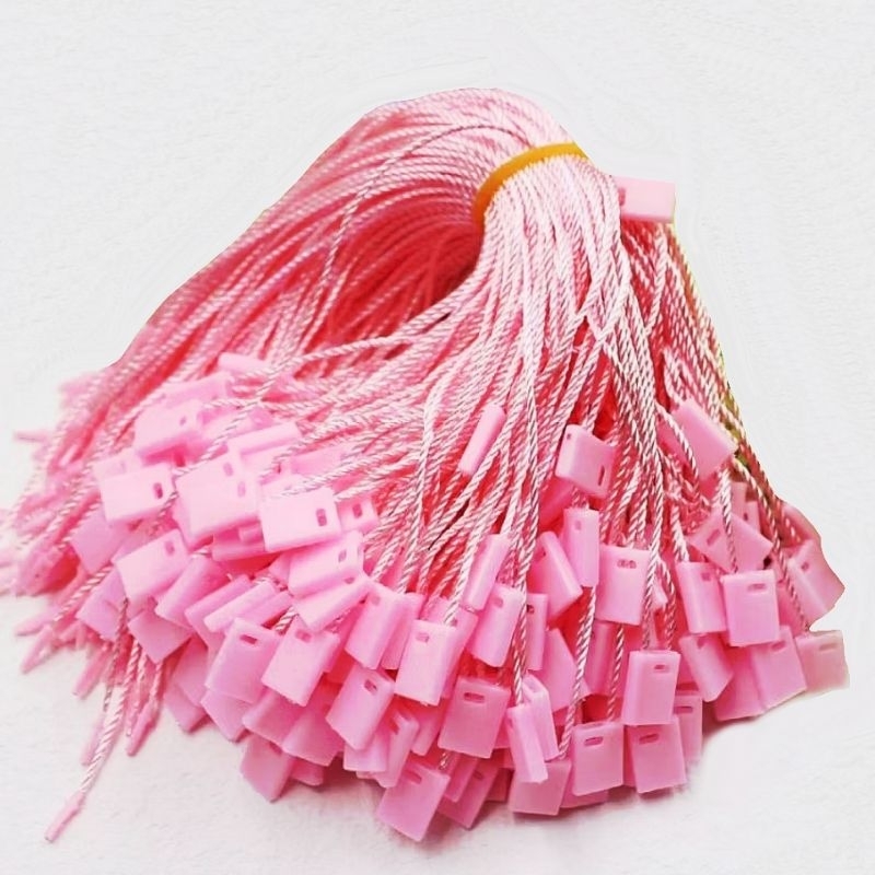 

tali hang tag nylon gantungan label baju nilon pink ready stok