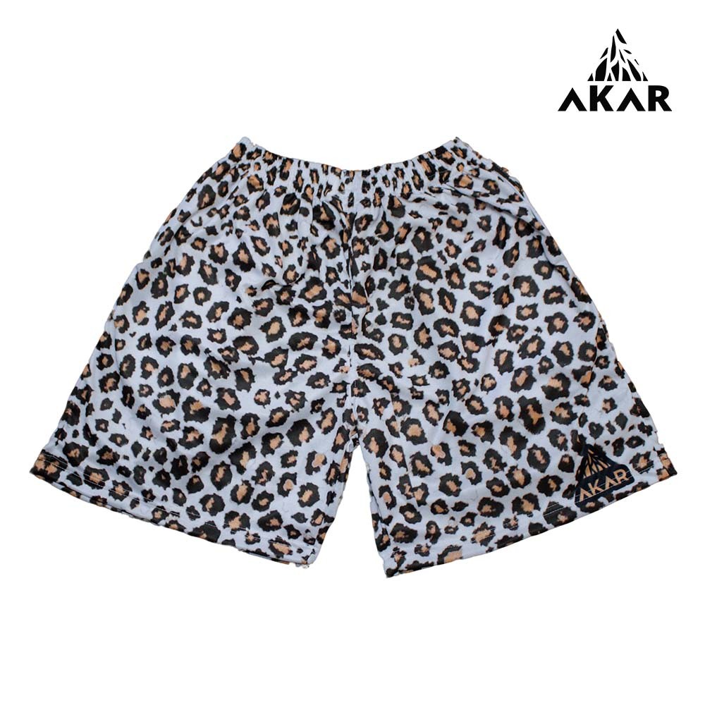 AKAR - Short Pants Jersey Leopard Boardshort Pria wanita Boxer Olahraga Unisex Walkshort Casual