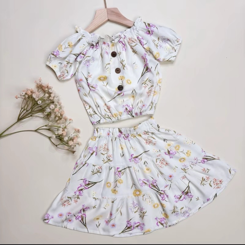 YOLA ONE SET (SETELAN ROK DAN ATASAN RAYON ANAK 0-7T)