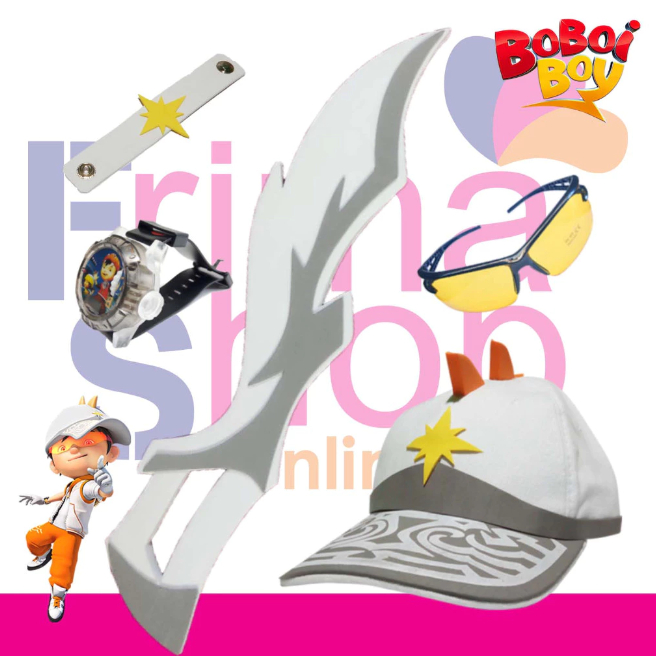 [Tanpa Kostum] PAKET TOPI + JAM TANGAN + KACAMATA + PEDANG BOBOIBOY SOLAR
