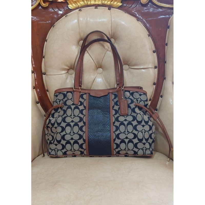 Coach Tote Signature Drawstring