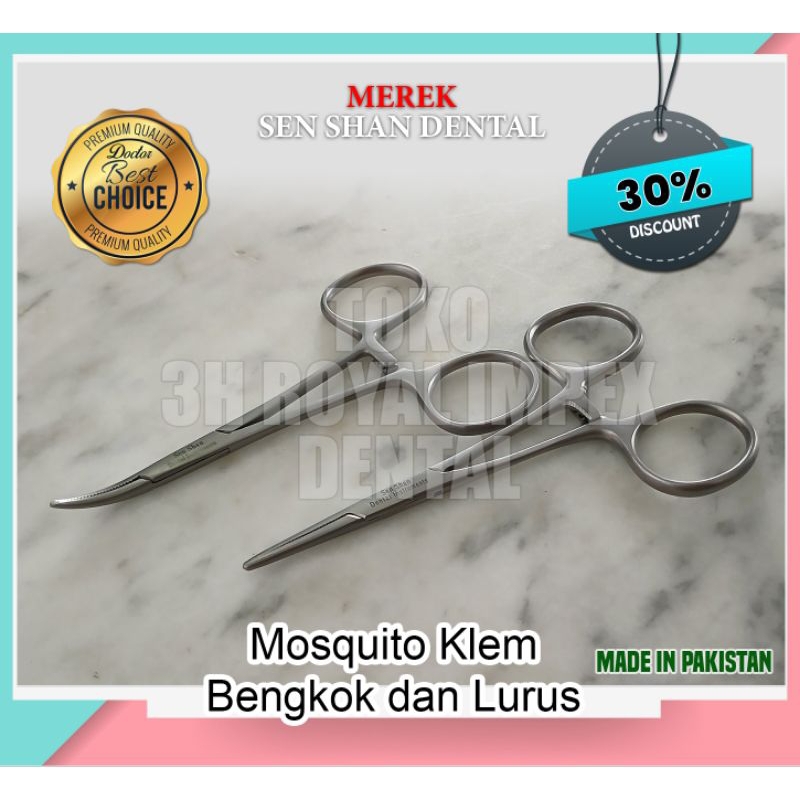 Mosquito Lurus Klem Arteri Lurus Arteri Clamp / Mosquito Lancip Bengkok Ortho Behel Gigi