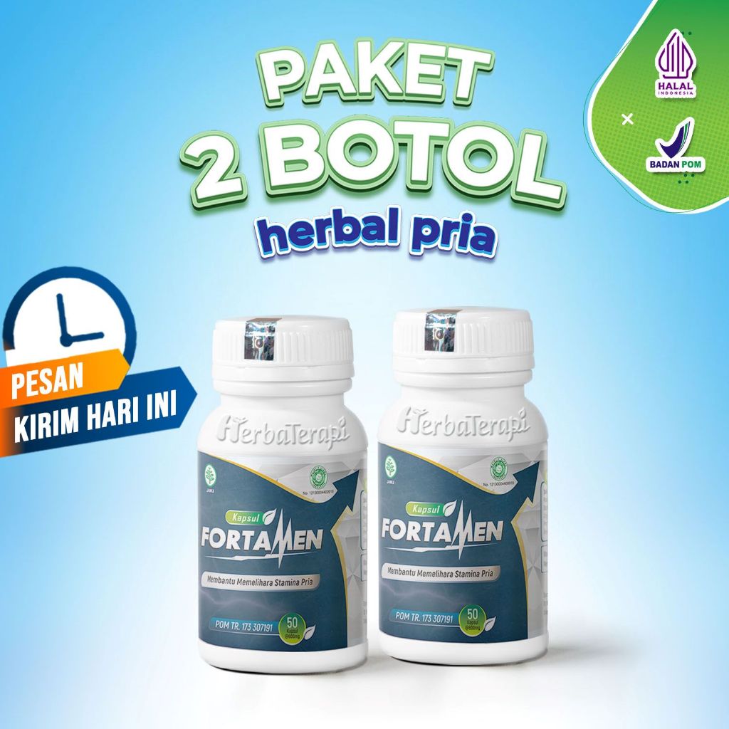 Fortamen paket 2 botol herbal stamina pria kuat tahan lama