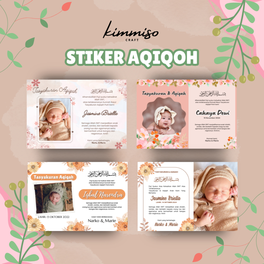

[ Kimmiso ] 10 Lembar Stiker Tasyakuran Aqiqah
