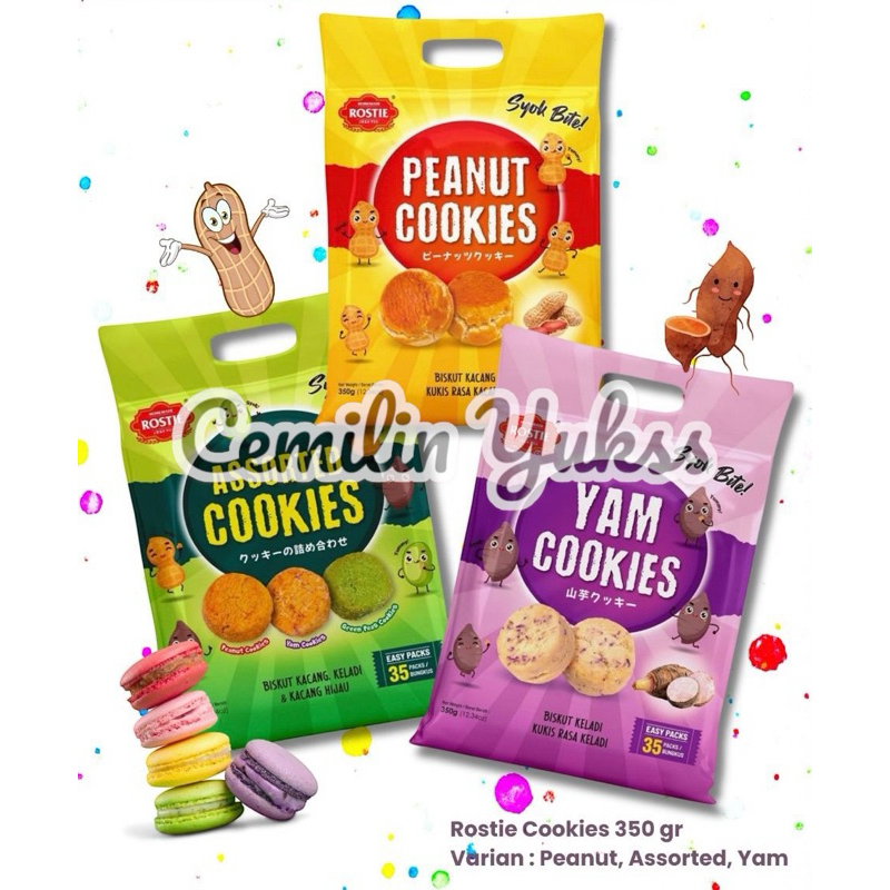 

Rostie Syok Bite Cookies 300g (Isi 35) Rostie Peanut Cookies Yam Cookies Green Peas Cookies Malaysia