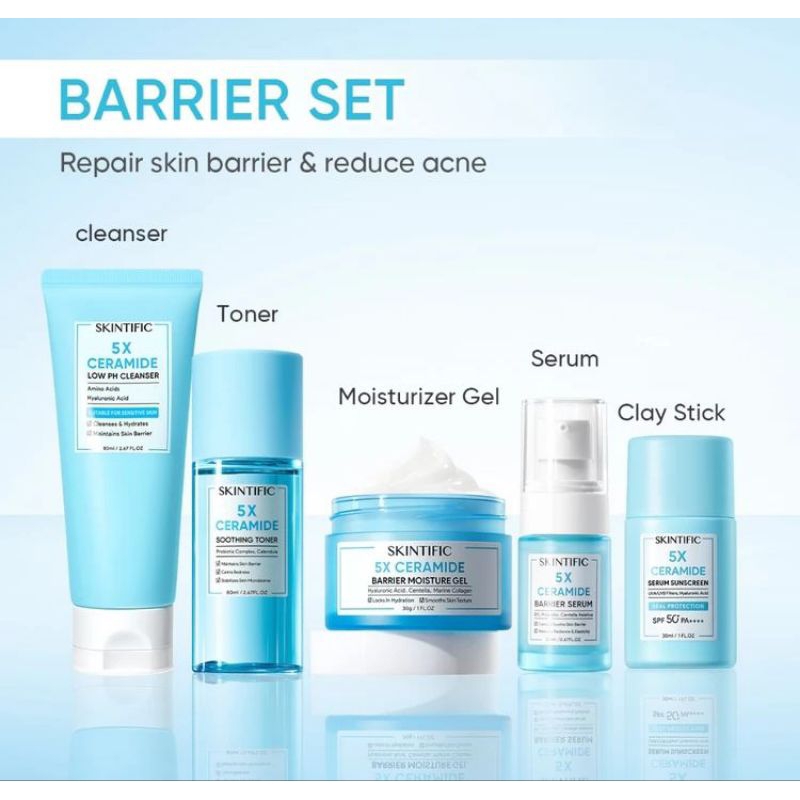 SKINTIFIC BARRIER SET SKINCARE BUNDLING 5IN1