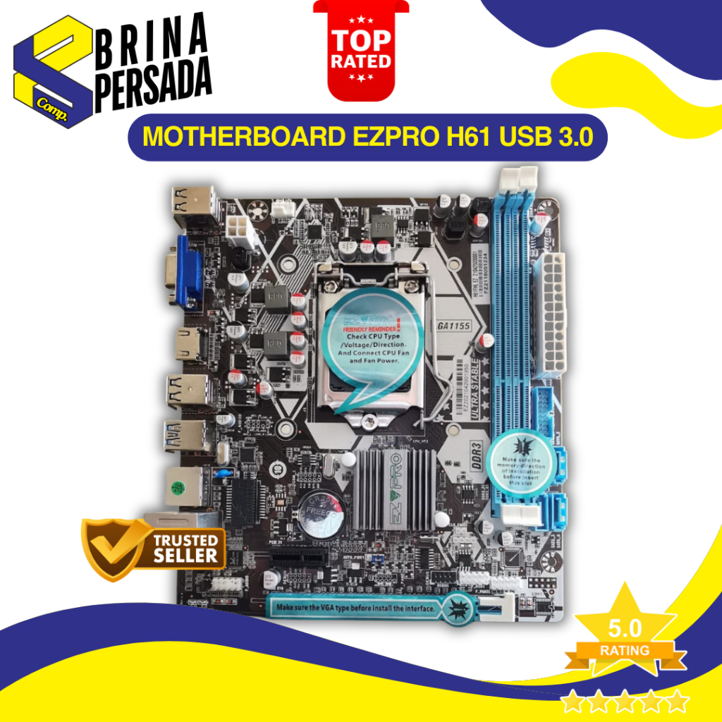 Motherboard EzPro H61 USB 3.0 - Socket LGA 1155