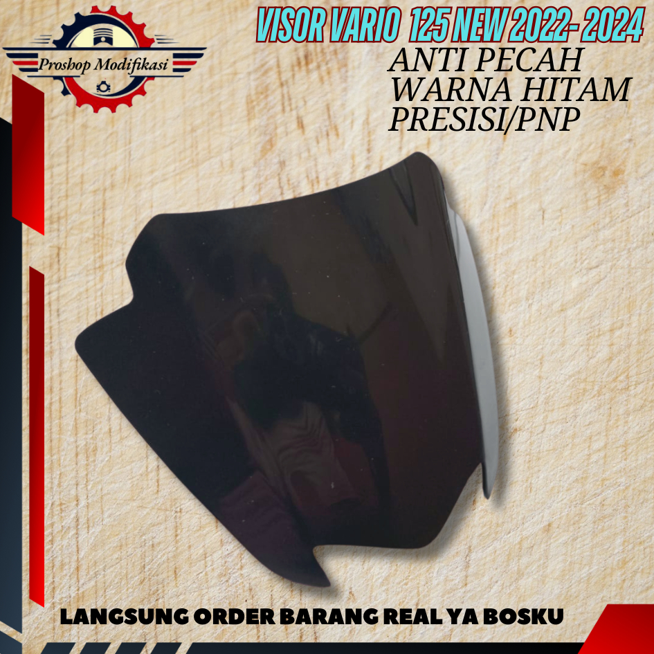 PART VISOR VARIO 125 NEW ISS TAHUN 2022-2023 WARNA HITAM WIND SHIELD VARIO 2022-2023 125 NEW WINSIL 