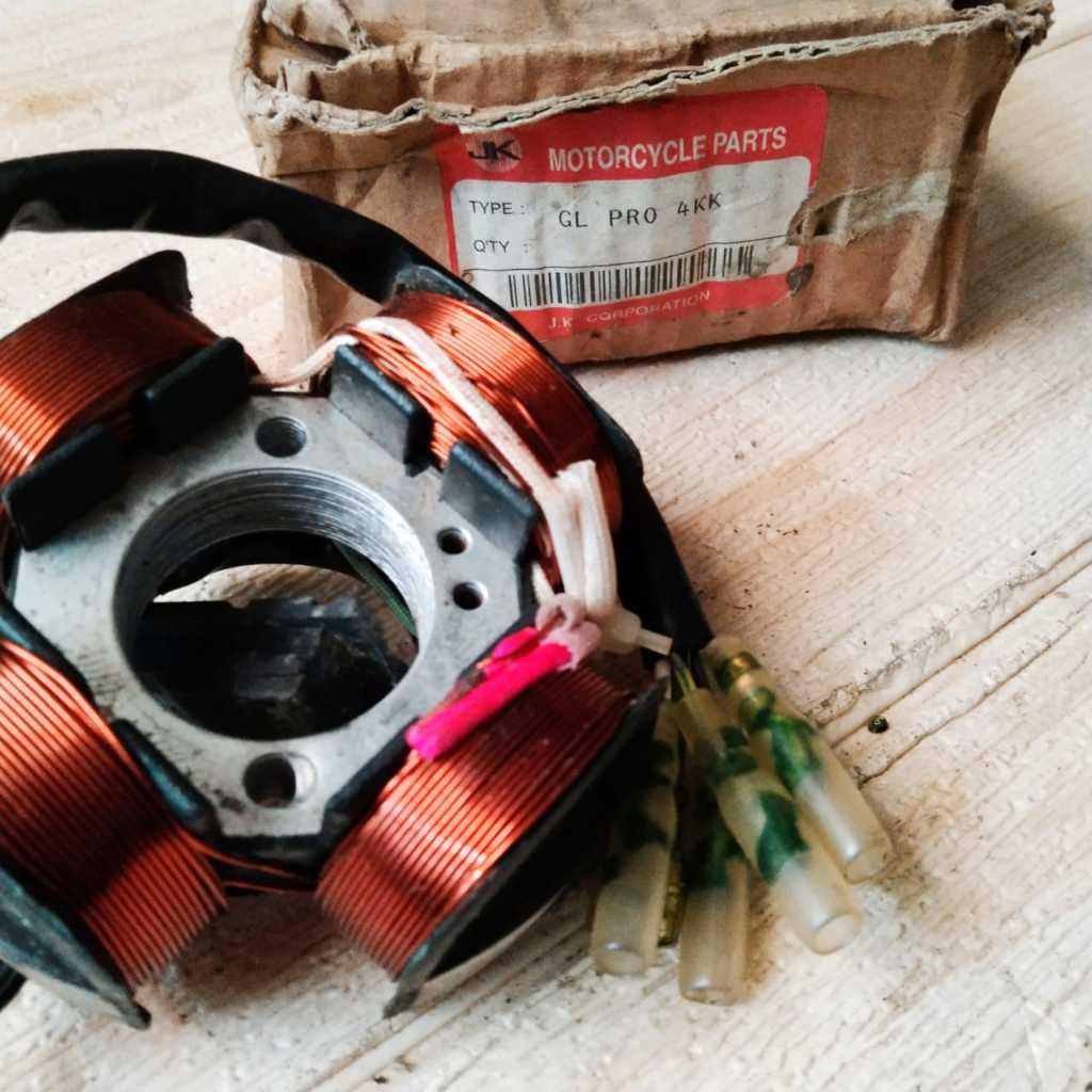 SPUL ASSY PLUS SPUL FUSER PULSER STATOR COMP HONDA GL 100 GL PRO LAMA (4KK) PLATINA -NEW OLD STOCK-
