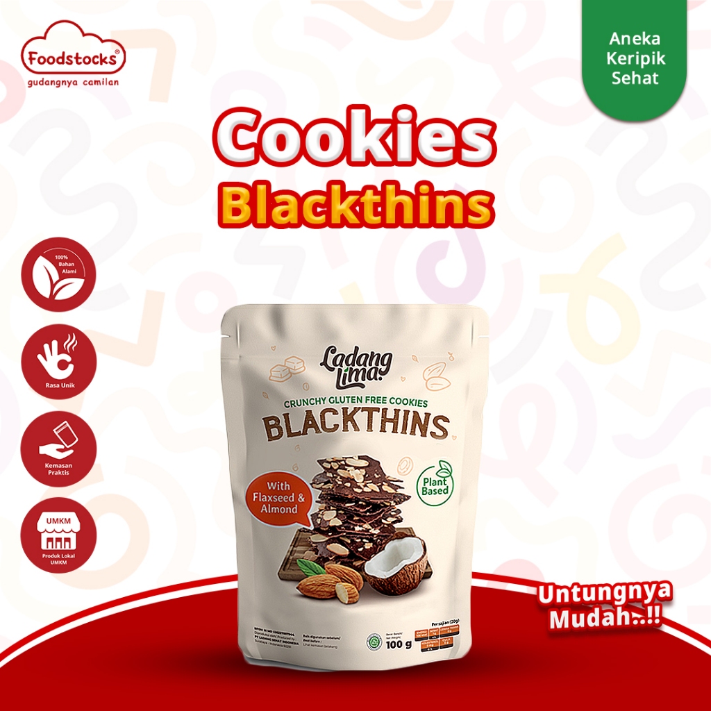 

Ladang Lima - Blackthins Cookies 100g | Healthy Cookies With Protein