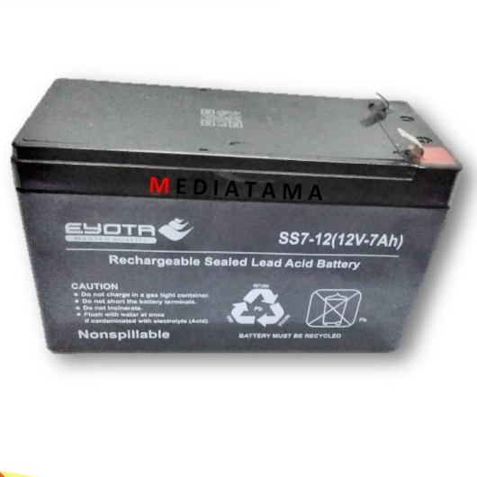 Baterai Ups Aki Kering Eyota 12v 7ah 12 Volt 7 AH Charger Batrai Battery
