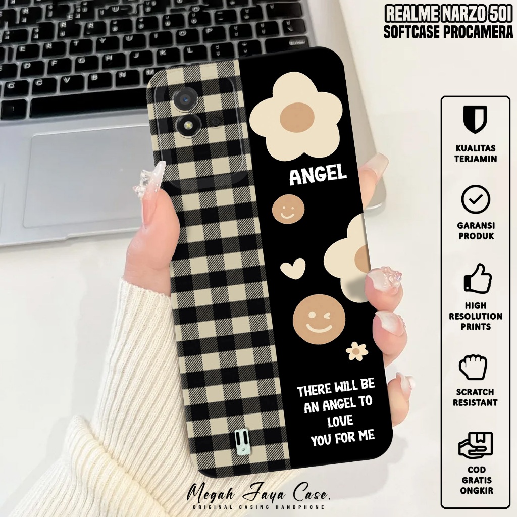 Softcase Hp Realme Narzo 50i - Case Realme Narzo 50i Motif BUNGA - Silikon Hp Realme Narzo 50i - Kon