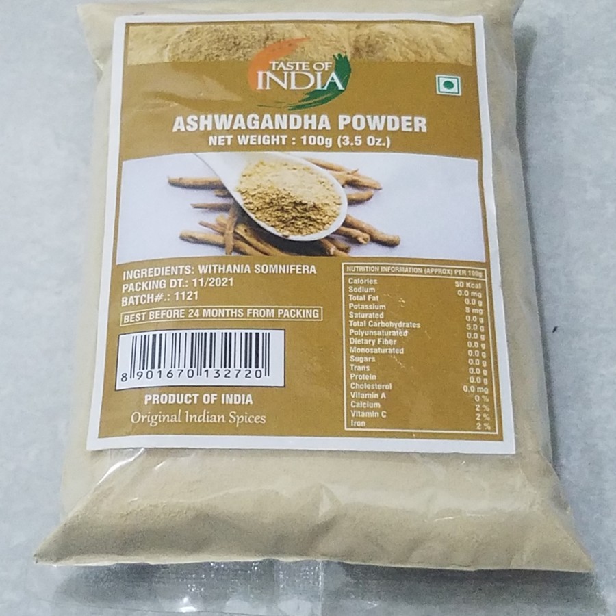 

ASHWAGANDHA POWDER TASTE OF INDIA 100G / Bubuk Akar Ashwagandha Organik