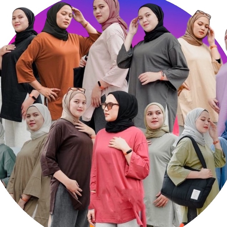 Wow KAOS OVERSIZED SLIT DAILY TOP JUMBO XXL BASIC POLOS LENGAN 78 COTTON 24S Basic Oversized Top Kao