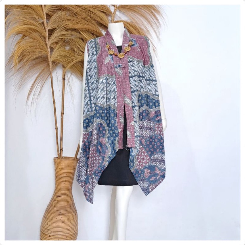 KODE Y58Z Sarah cardigan batik Atasan outer batik wanita bahan katun long outer Rompi M  L  XL all s
