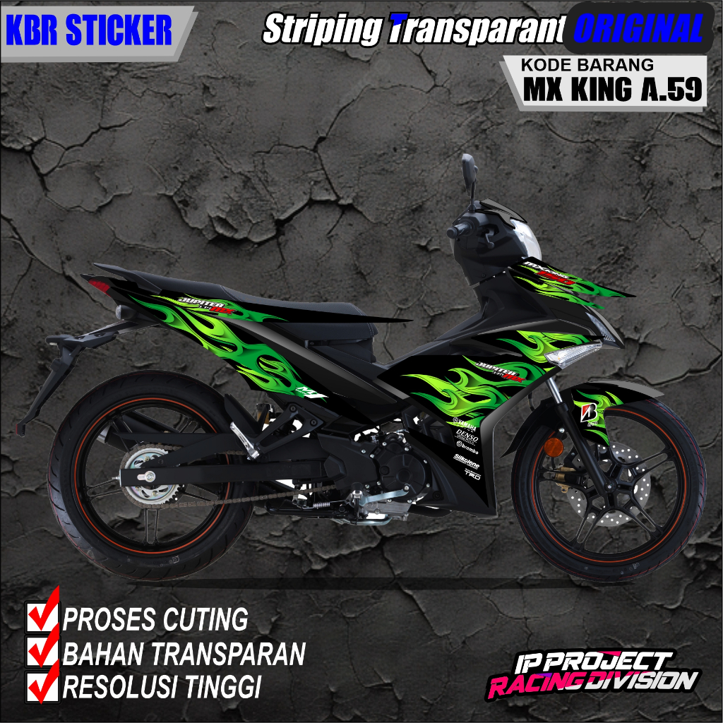 (COD) STIKER STRIPING ORIGINAL MOTOR YAMAHA MX KING 150 VARIASI HOLOGRAM TRANSPARAN COD KODE A.59