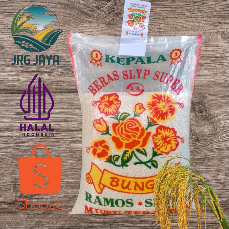 

Beras cap Ramos Bunga enak 5kg 10kg 20kg 25kg Termurah