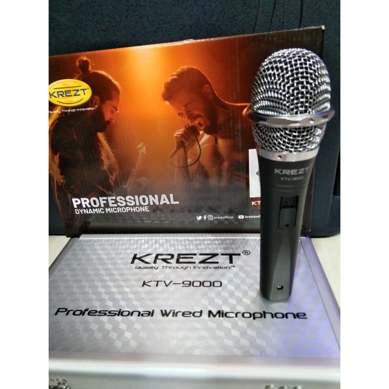 MIC KABEL KREZT KTV-9000 ORIGINAL, PROFESIONAL MICROPHONE DYNAMIC KREZT KTV-9000 , MIC KABEL, MIC VO