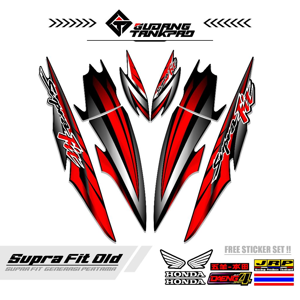 STRIPING MOTOR SUPRA FIT OLD 110 / MTF 6 / STRIPING SUPRA FIT LAMA / STRIPING HONDA SUPRA FIT / STIK