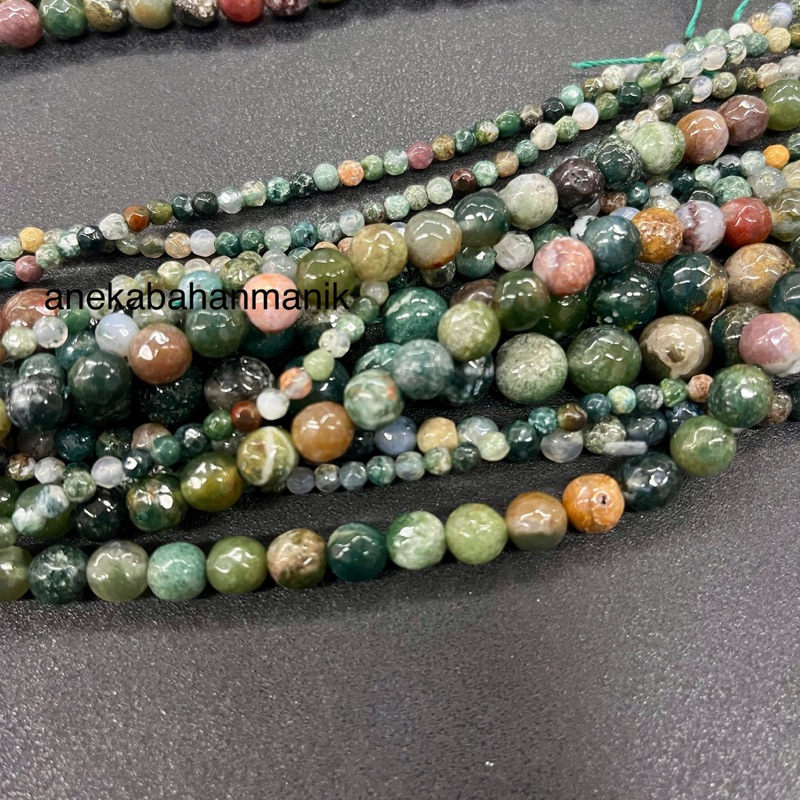 Manik Batu Alam Natural Indian Agate Faceted/ Manik Batu Alam Indian Agate cutting