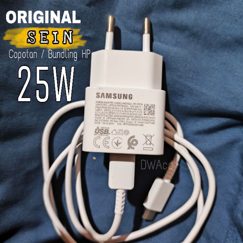 Charger Adaptor SAMSUNG 25Wat Copotan Hp A55, A54, S23Fe, A05s, A06, A15, A35. Original Super Fastch