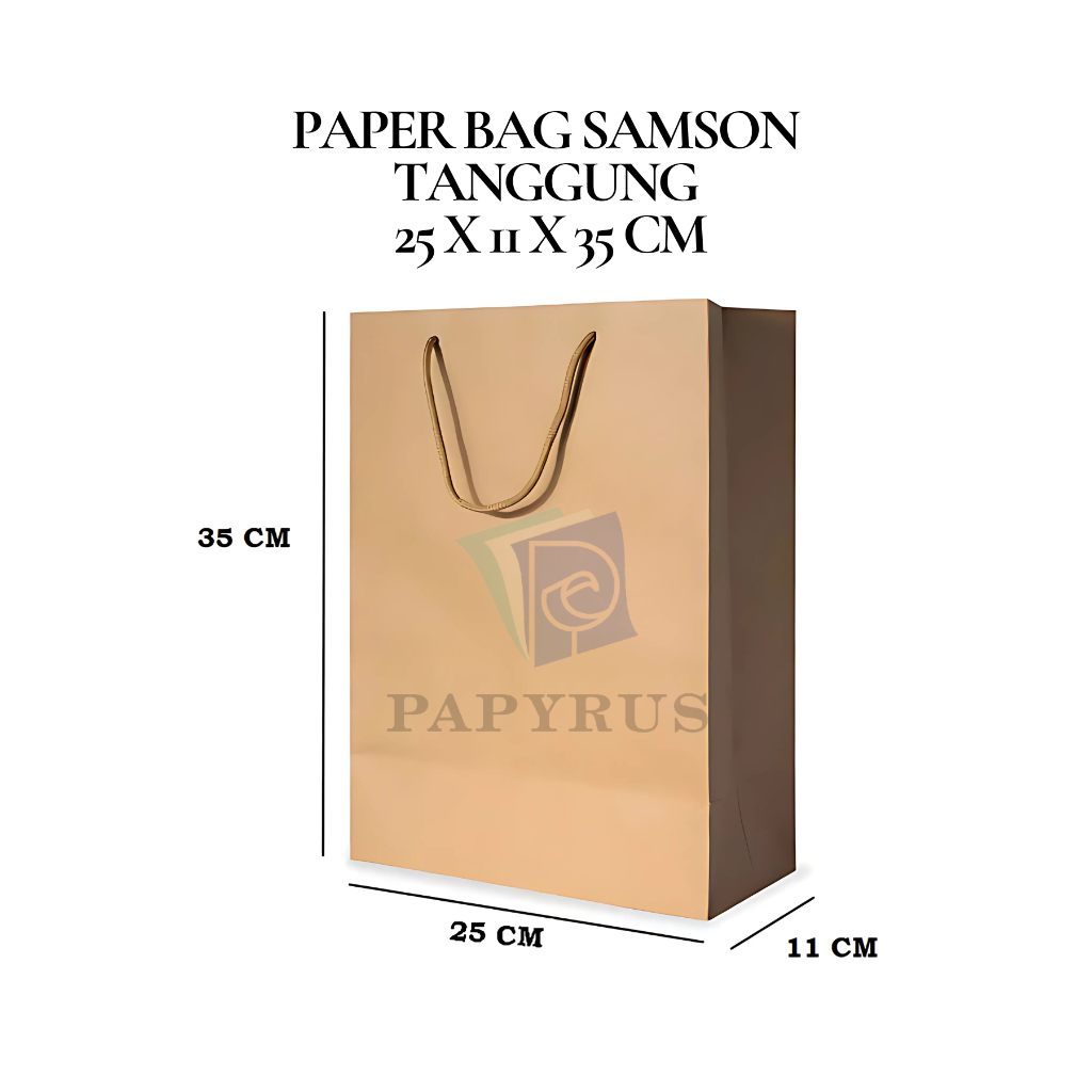 

PAPER BAG POLOS / HAMPERS BAG / GOODIE BAG / SOUVENIR BAG / TAS KADO POLOS / GIFT BAG / PAPER BAG SAMSON / CRAFT / KRAFT / VINTAGE TANGGUNG 25 CM X 11 CM X 35 CM