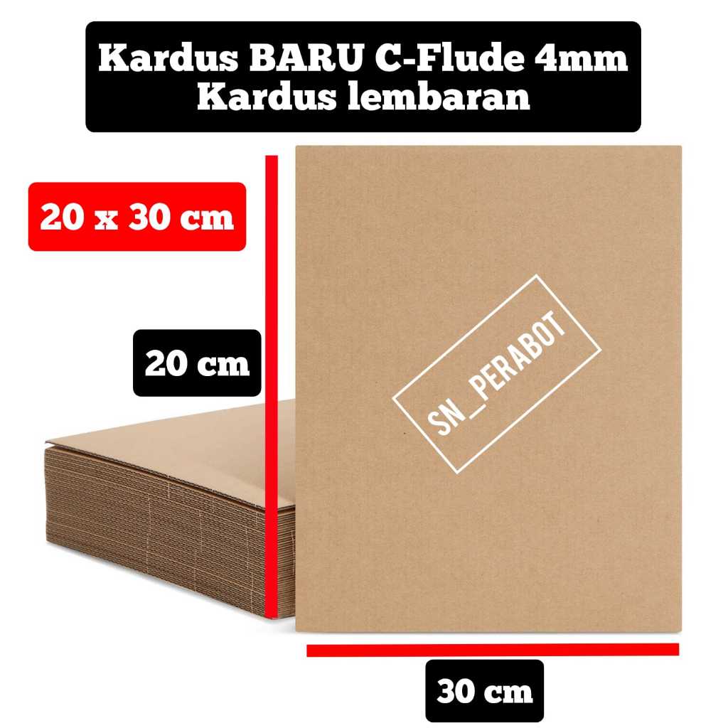 

C-FLUDE 4 MM 20X30 CM / 30x20 cm Kardus Karton Lembaran 20 x 30 cm Sheet Single Wall Corrugated C FLUDE 4MM