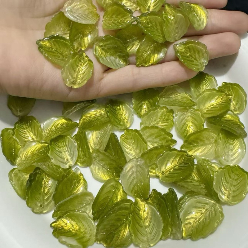 Partenzil Beadsbaby88 Manik Mote Glass Beads Daun Mawar Gradasi Cocok Untuk Anting Kalung Gelang