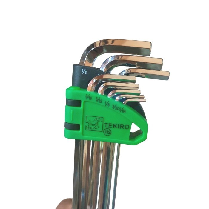 TEKIRO KUNCI L INCI SET METRIK PANJANG 8PCS / KUNCI L INCHI 3/8" - 5/64" 8 PCS