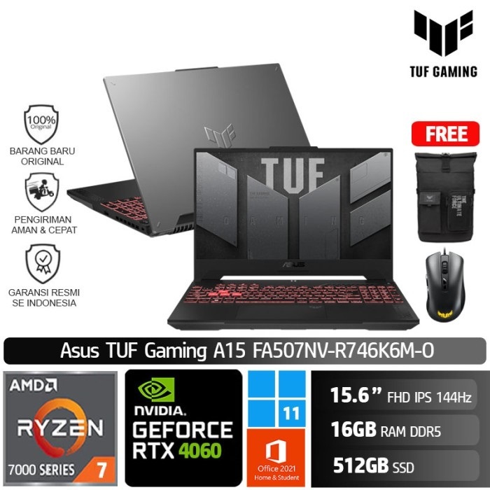 ASUS TUF A15 FA507NV R746K6M-O Ryzen 7 7735HS 16GB 512GB RTX4060 8GB Win11 OHS
