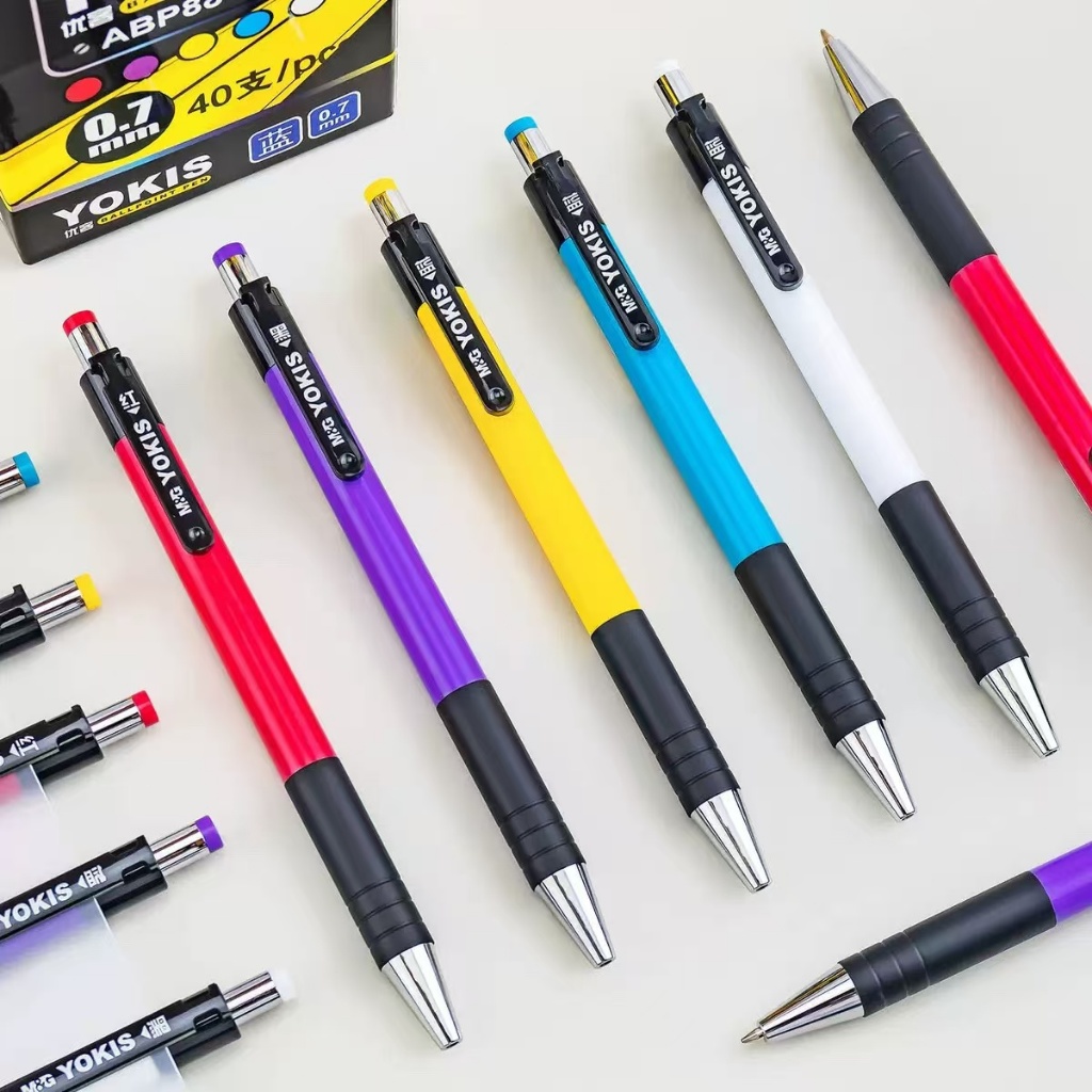 

Ballpoint Pen Press Pagi Cahaya Stationery Hitam 0,7 mm Student Exam Business Office Multicolor Spring