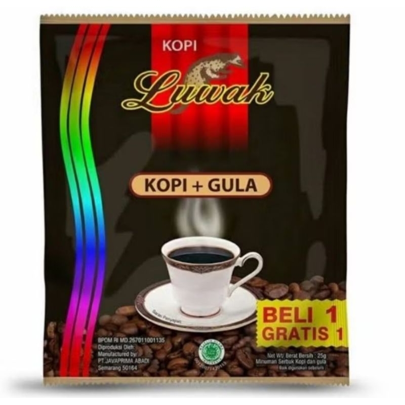 

kopi luwak hitam kopi+gula rentengan 1renteng isi 15sachet