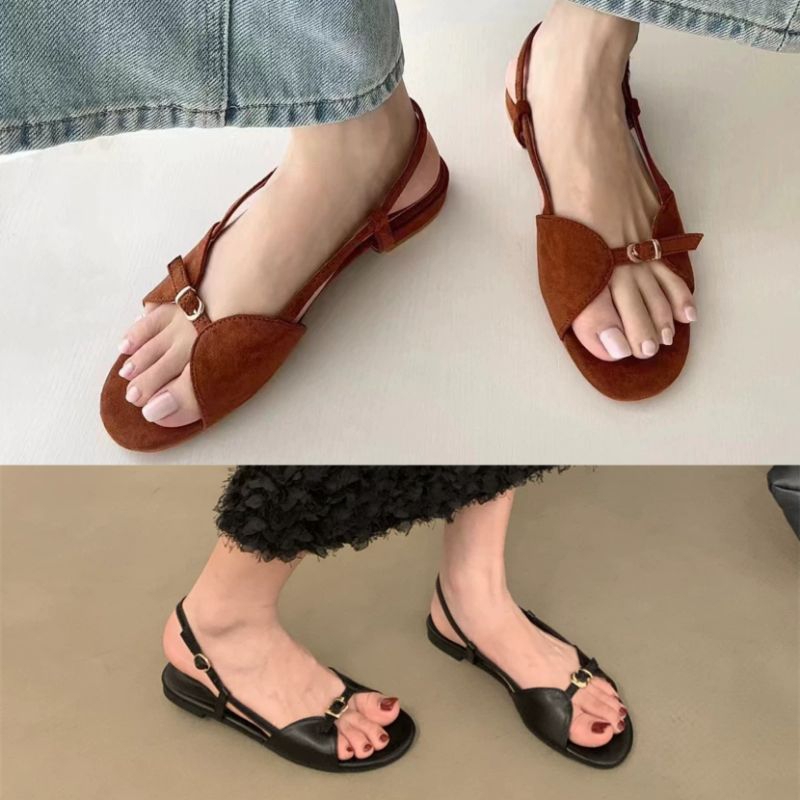 Sandal ZARA Leather Slingback Flat Shoes