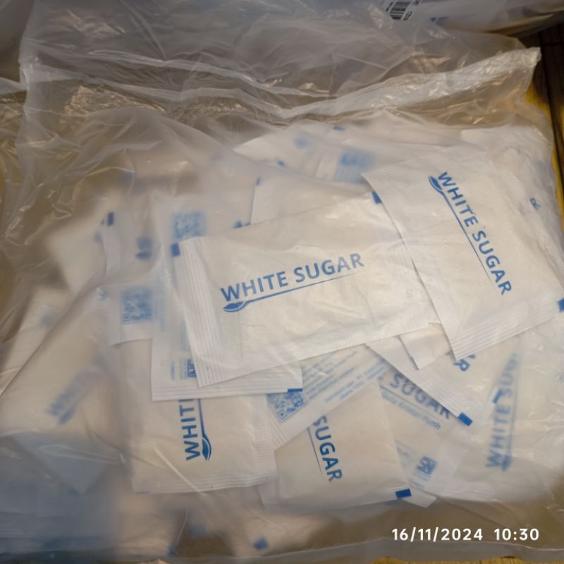 

white sugar 250 sachet gula putih kristal Tanpa Merk