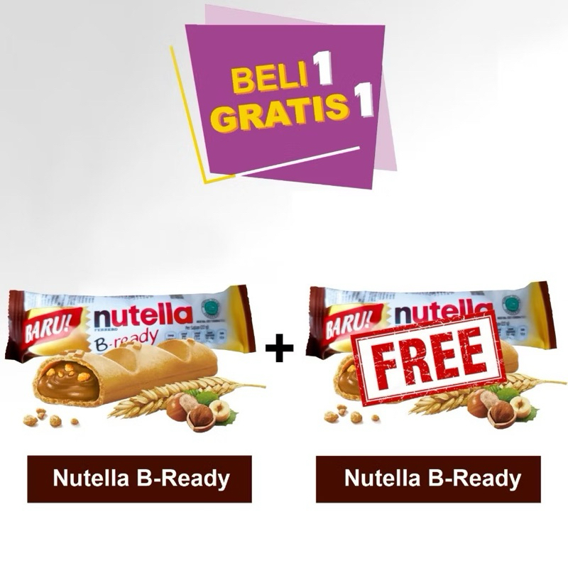 

Nutella B-Ready Buy 1 Get 1 Exp 19 Desember 2024 PROMO!! HALAL!! Nutella FERRERO B ready wafer hazelnut 22 gram