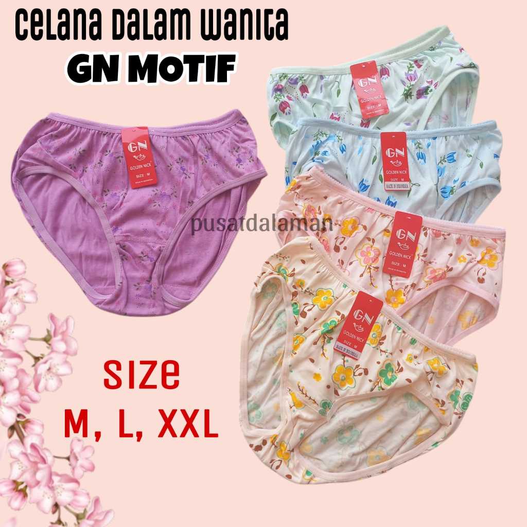 LUSINAN GOLDEN NICK CELANA DALAM WANITA MOTIF /GN MOTIF SABLON BUNGA SIZE M-XXL