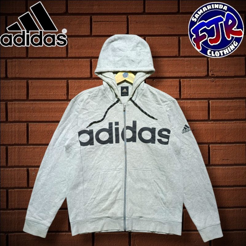 Adidas Spell Out Zipper Hoodie Original