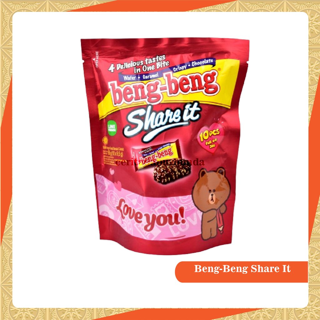 

Beng Beng Share It Kemasan Pouch (10 x 9.5 gr) Snack Wafer Coklat