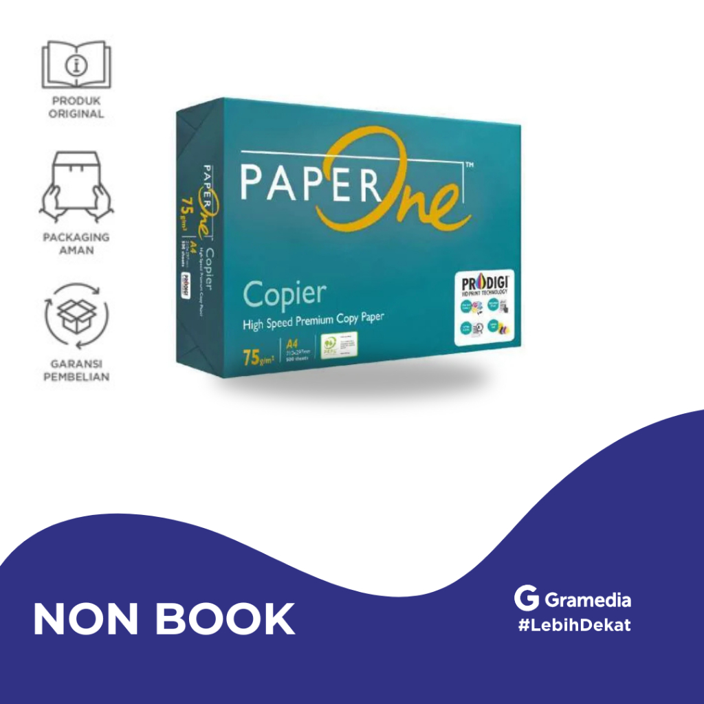 

PaperOne Kertas A4 75gr Copier 1 Rim (500 lembar) Kertas HVS - Gramedia Jember