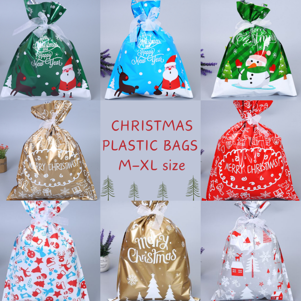 

Christmas Plastic Goodie Bag jumbo/Kantong Plastik Souvenir Natal 1pc