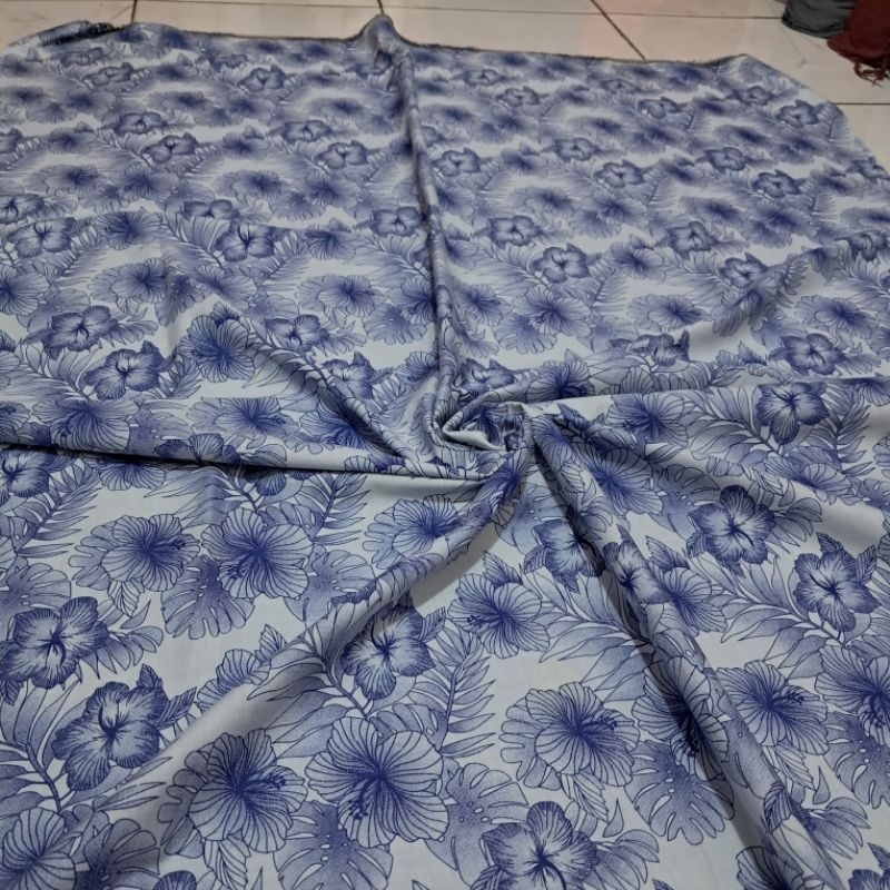 kain katun linen motif - kain katun linen import - kain linen motif kembang