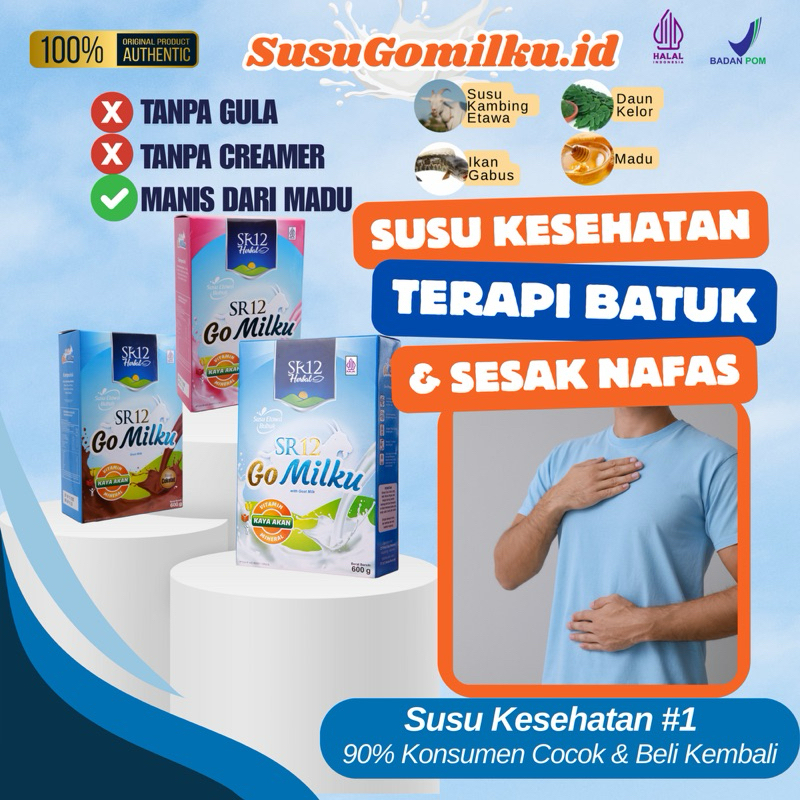 

SR12 GOMILKU Original, Coklat, Stroberi - Susu Kesehatan - Susu untuk Terapi Masalah Pernafasan