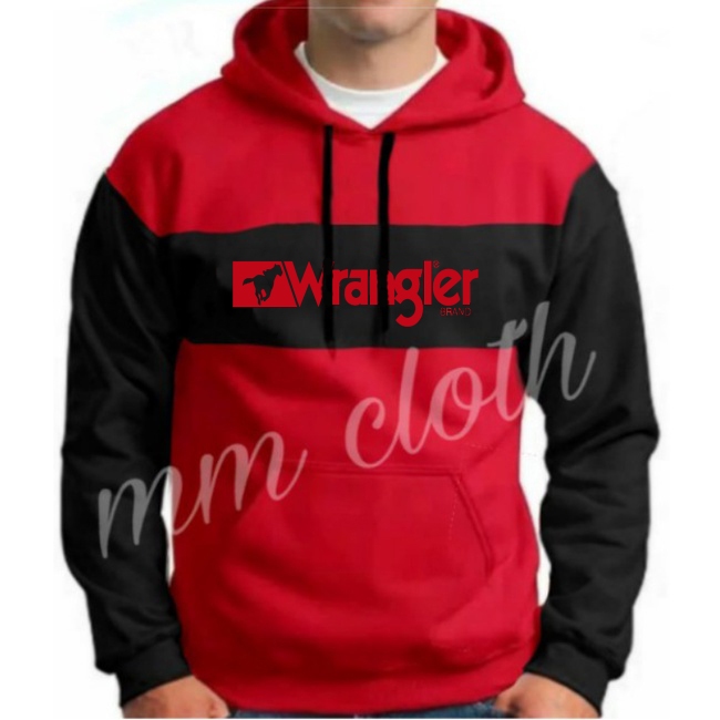 Jaket hoodie pria big size wrangler
