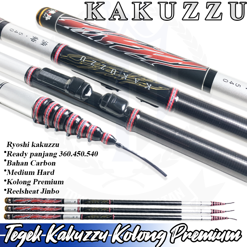 Joran Pancing Tegek Kolong Premium Ryoshi Kakuzzu 360 450 540 Bahan Carbon Medium Hard Ringan
