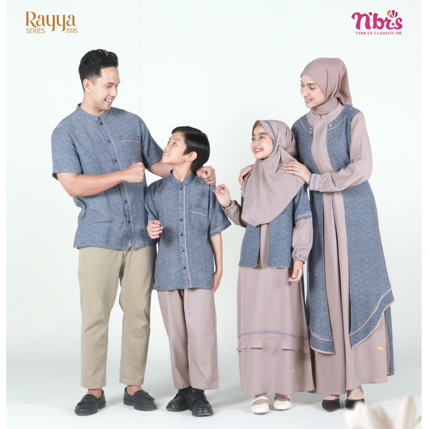 SARIMBIT NBRS ARETA NAVY BY RAYYA SERIES NIBRAS SERAGAM KELUARGA TERBARU 2025 COUPLE HARI RAYA WARNA