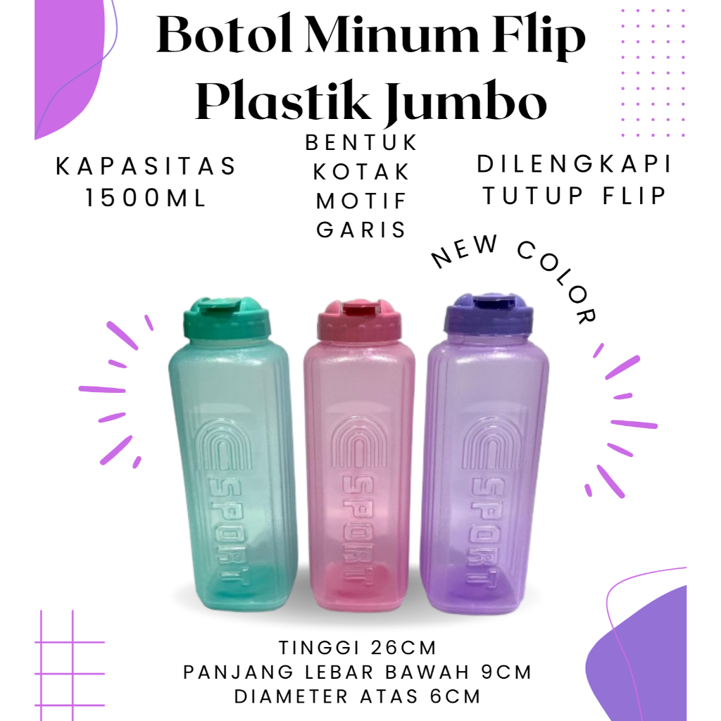 Coolpot Botol Air Minum Botol Air Kulkas 1,5 Liter PP5 Food Grade NinaBotol Minum 1500ml / Botol Min