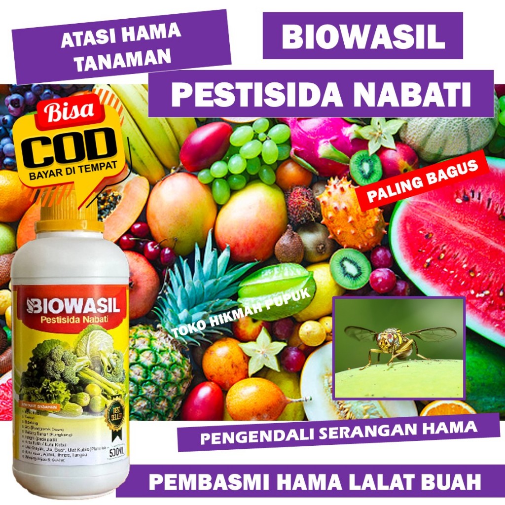 PESTISIDA LALAT BUAH PALING BAGUS, Pupuk Insektisida Mengobati Hama Lalat Buah Buahan BIOWASIL isi 5