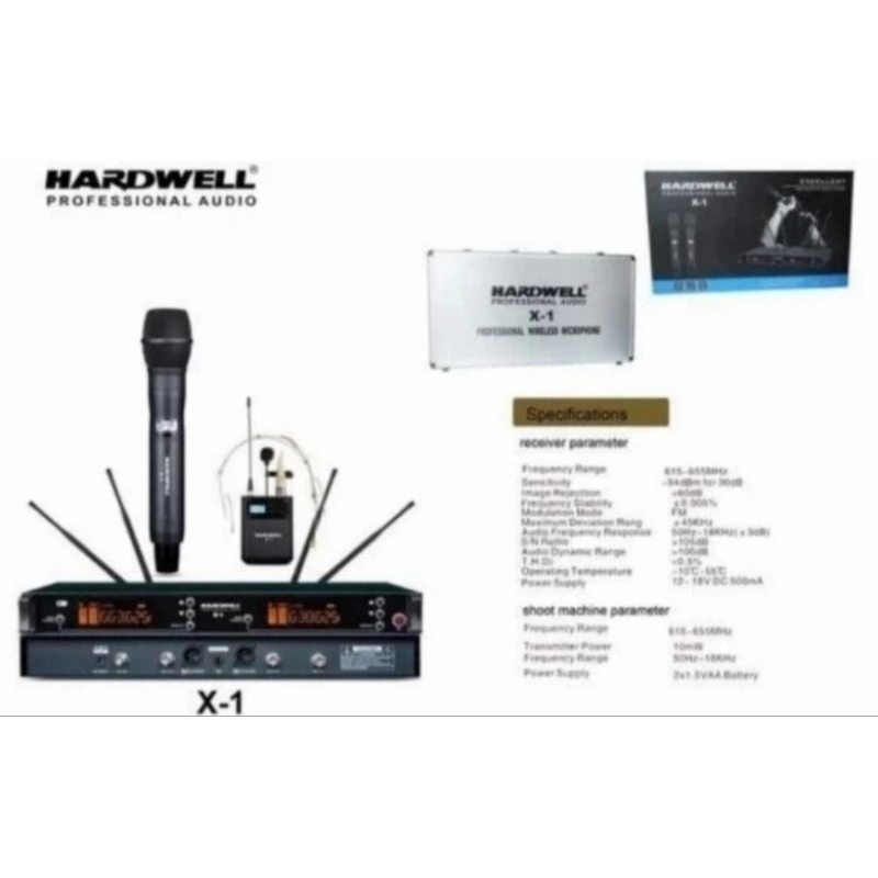 MIC WIRELESS HARDWELL X1 ORIGINAL HARDWEL X 1 HANDHELD + Clip on