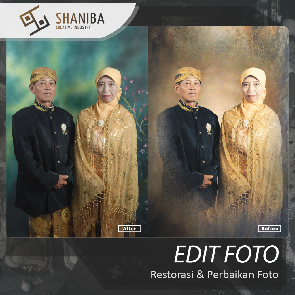 Edit Restorasi Perbaikan Foto Lama atau Rusak | Pewarnaan Ulang Penambalan Bagian Rusak