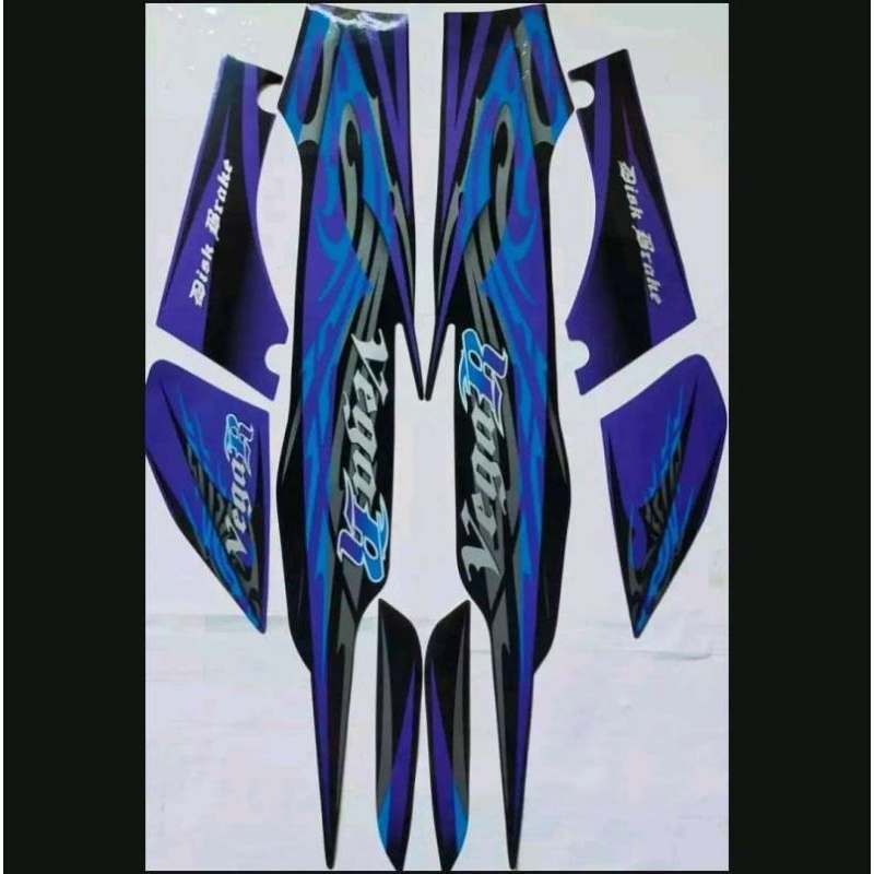 Striping stiker body vega r new 2009 biru hitam standar lis body vega r new striping vega r new tahu